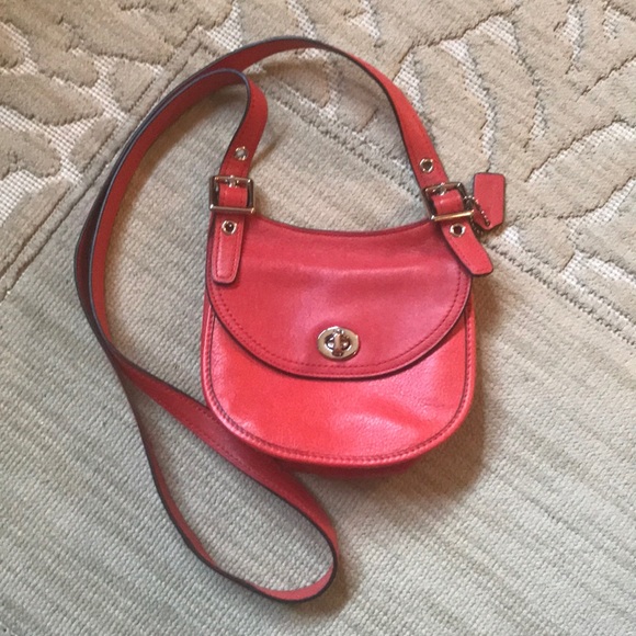 Coach Handbags - Coach red leather crossbody *firm on price*
